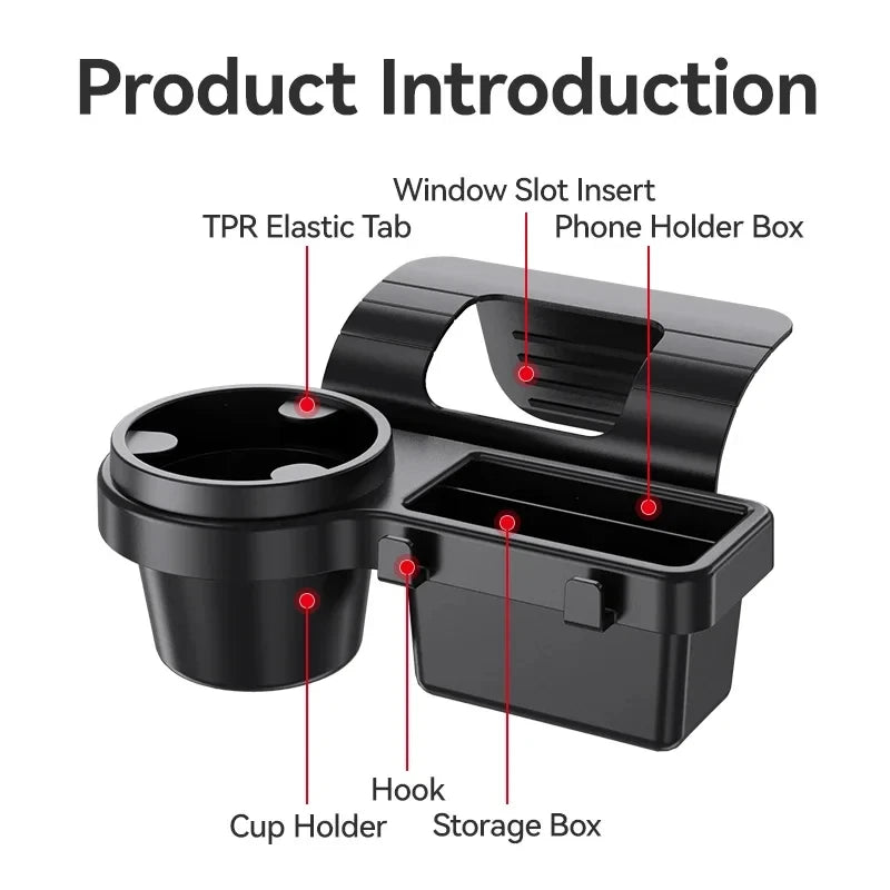 Car Cup Stand Phone Holder Mount Tray Side Door Window Storage Barrel Pocket Hanging Storage Rack with Auto Interior Accessories