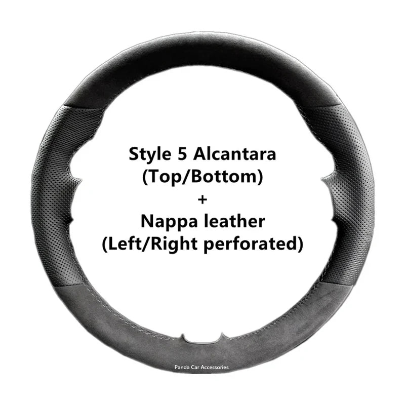 Alcantara Steering Wheel Cover Real Leather White Thread Car Accessoires for Mercedes-Benz C-CLASS W206 / E-CLASS W213 / S- W223