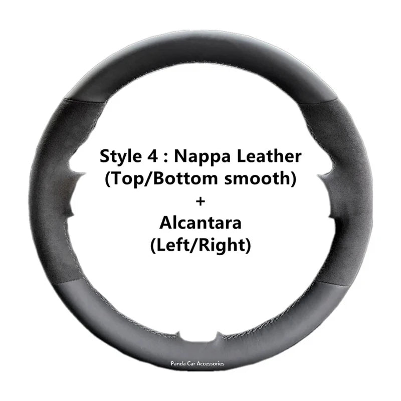 Alcantara Steering Wheel Cover Real Leather White Thread Car Accessoires for Mercedes-Benz C-CLASS W206 / E-CLASS W213 / S- W223
