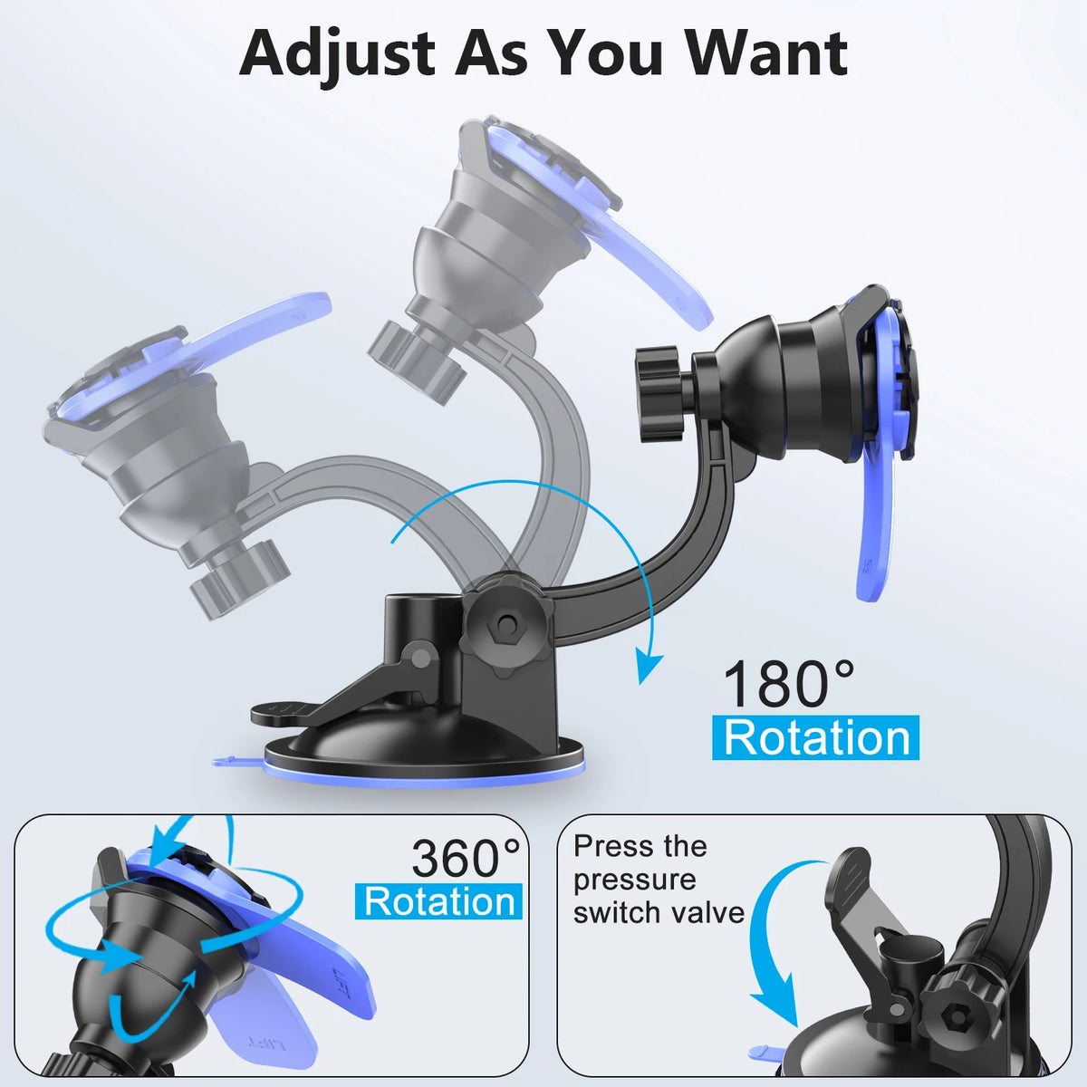 Phone Holders For Your Car Cell Phone Mount for Car Dashboard Windshield Mount Truck Stand  Universal Phone Holder 360°rotatable