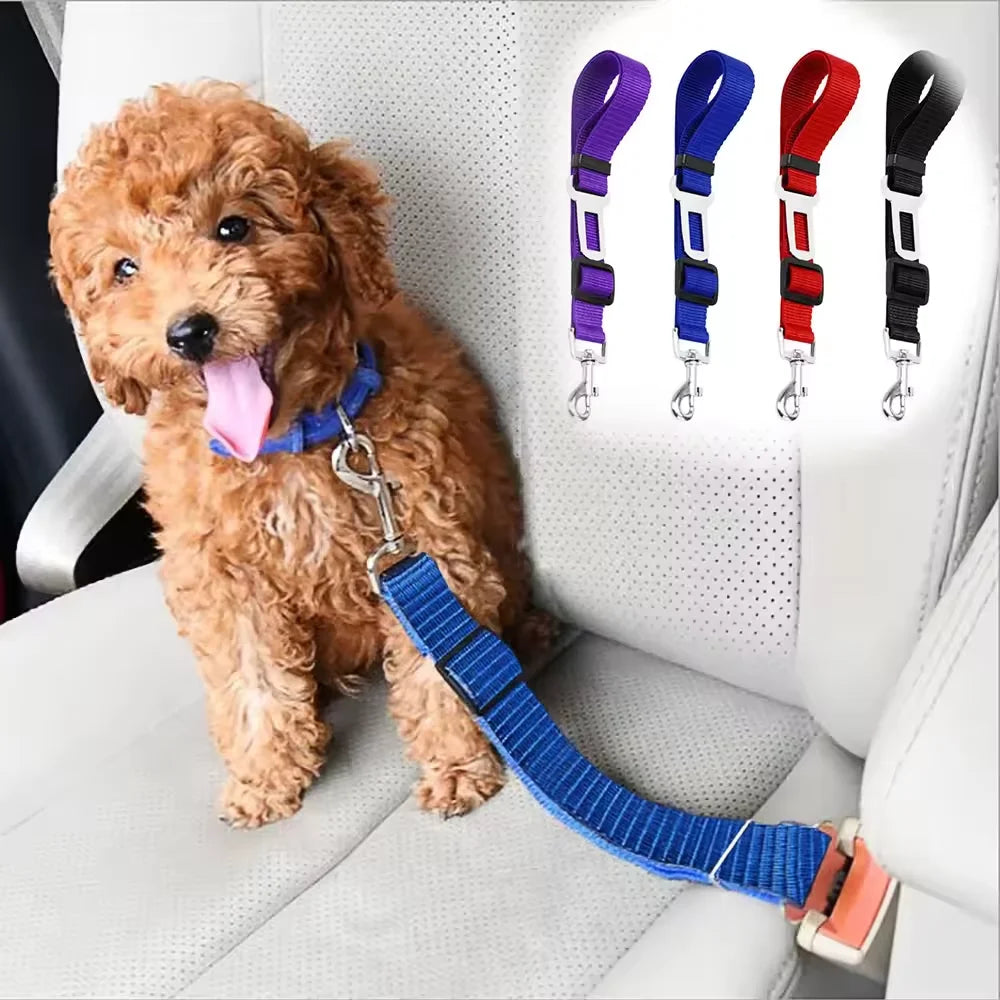 Adjustable Dog Car Seat Belt Safety Harness with Lead Clip Traction Harness for Cats And Dogs Vehicle Pet Seat Accessory