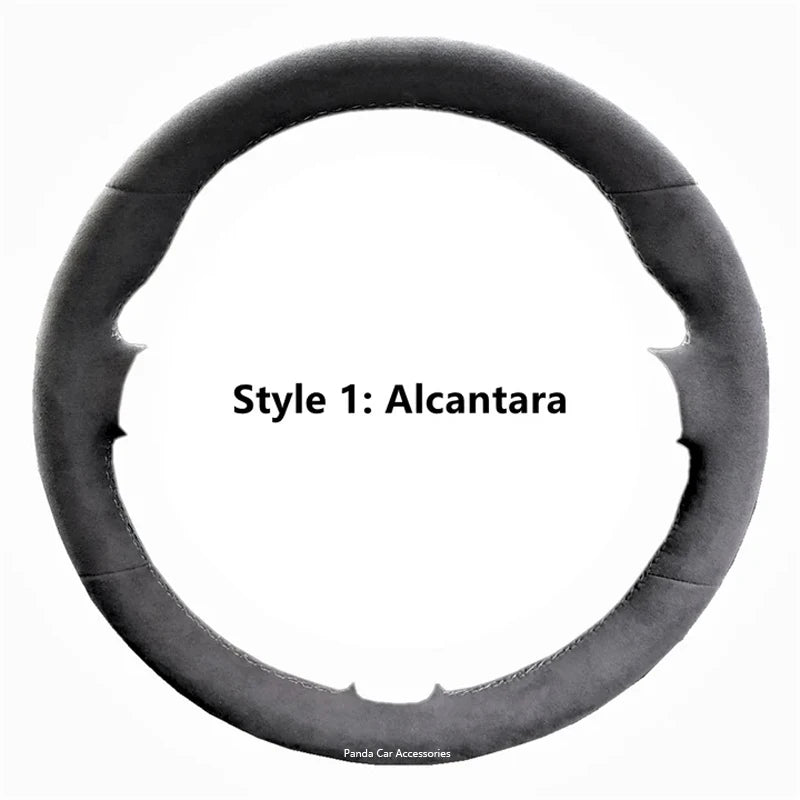 Alcantara Steering Wheel Cover Real Leather White Thread Car Accessoires for Mercedes-Benz C-CLASS W206 / E-CLASS W213 / S- W223