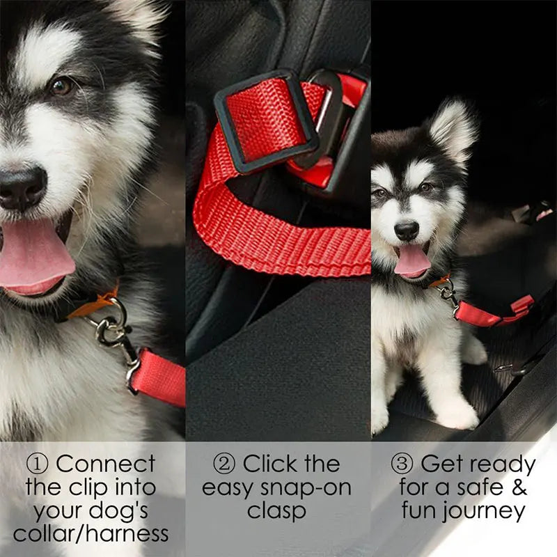 Adjustable Dog Car Seat Belt Safety Harness with Lead Clip Traction Harness for Cats And Dogs Vehicle Pet Seat Accessory